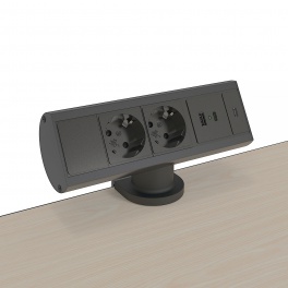 Axessline Desk - 2 EL + USB A & USB C Laddare + USB C port. Svart Axessline Desk - 2 EL + USB A & USB C Laddare + USB C port. Svart