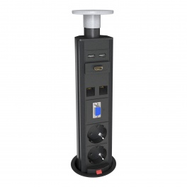 Axessline PopUp - 2 EL, 2 Data, 2 USB, 1 VGA(Audio, 1 HDMI Axessline PopUp - 2 EL, 2 Data, 2 USB, 1 VGA(Audio, 1 HDMI
