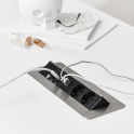 Axessline QuickBox - 2 El, 2 USB Laddare, 2 Data. Stål